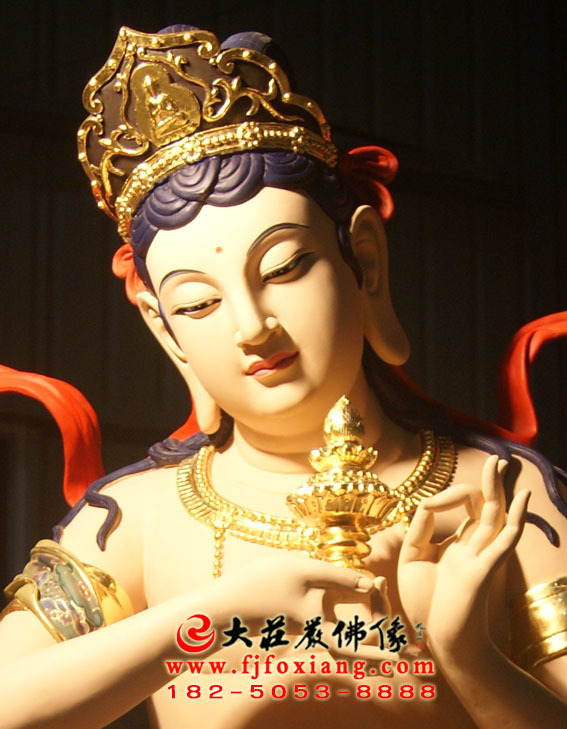 彩繪描金供養菩薩