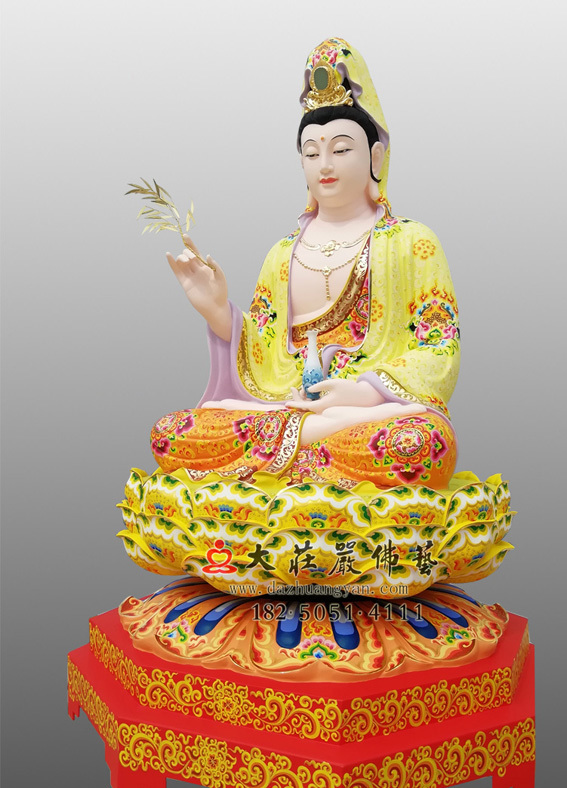 彩繪觀世音菩薩側麵塑像 觀世音菩薩彩繪側麵佛像