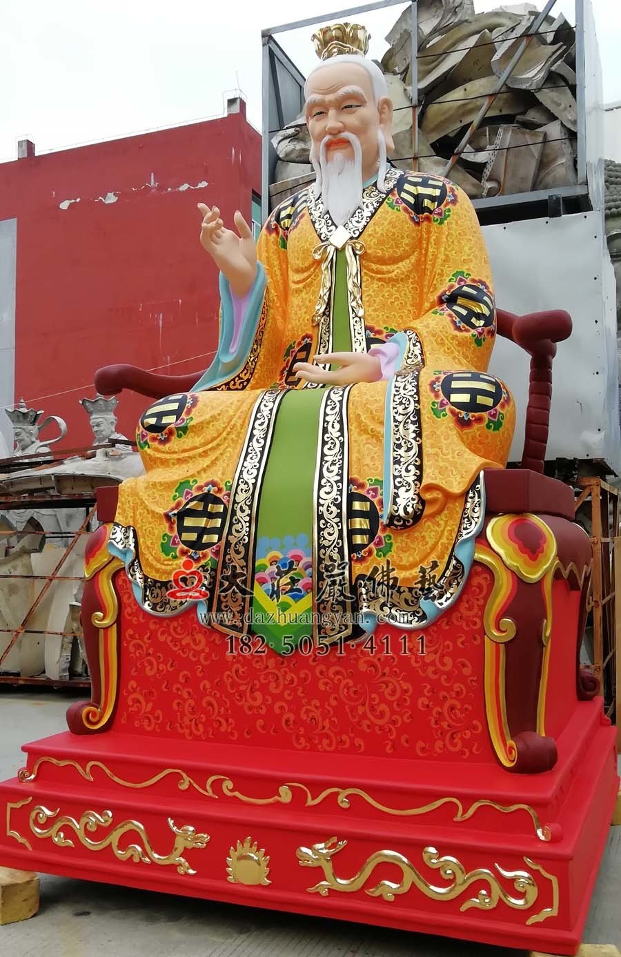 彩繪三清之道德天尊側麵像